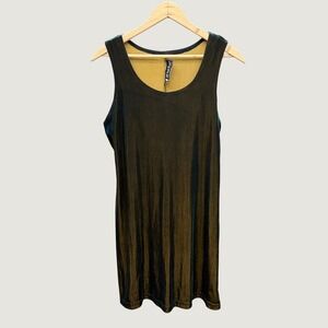 VTG 90s All That Jazz Metallic Velvet Mini Dress Medium Black Bronze Whimsigoth
